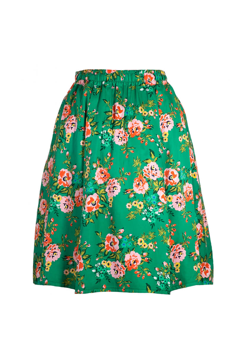 The Work & Play Five Pocket Skirt – Green – Tajka Studio